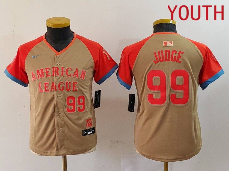 Youth New York Yankees #99 Judge Orange All star 2024 Nike MLB Jersey style 6